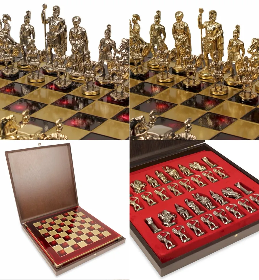 obrazek 2 Elegancki czerwony zestaw do gry w szachy S11