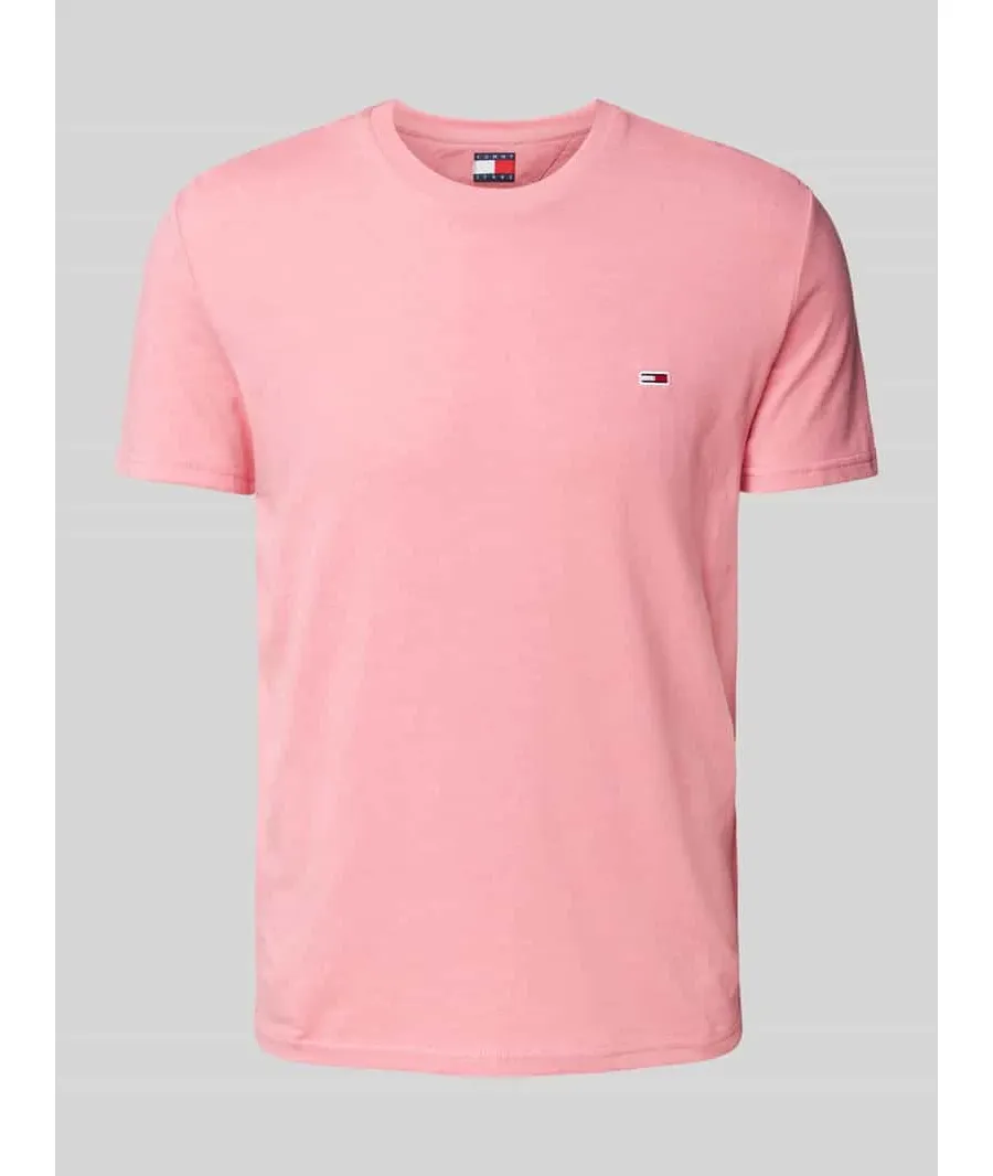 obrazek 1 T-shirt o kroju slim fit z wyhaftowanym logo