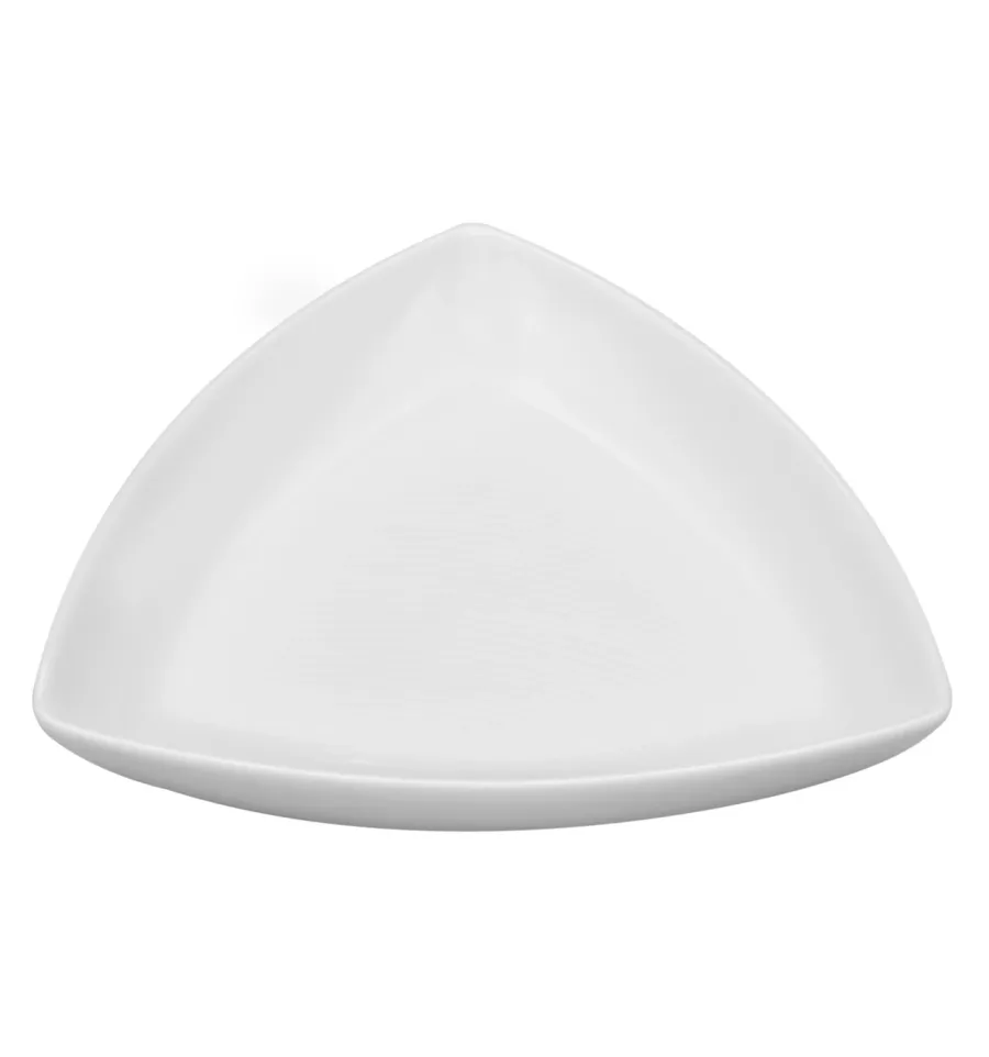 obrazek 1 Klasyczny porcelanowy talerz na oliwki Spirit White z kolekcji łączącej nowoczesny design z subtelną płaskorzeźbą - Vista Alegre