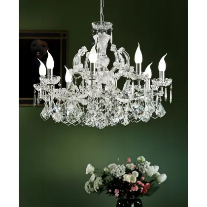 Zdjęcie Krysztalowy antyczny żyrandol na 8 żarówek