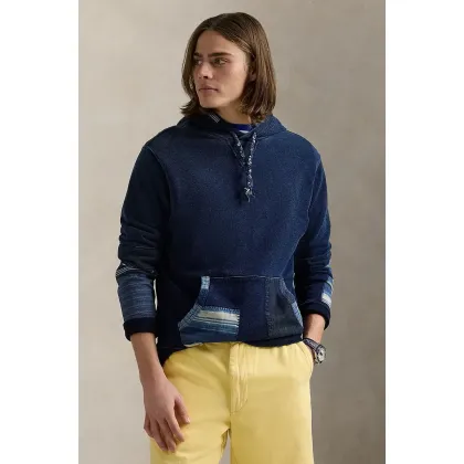 Zdjęcie Polo Ralph Lauren bluza bawełniana męska kolor niebieski z kapturem gładka 710958243