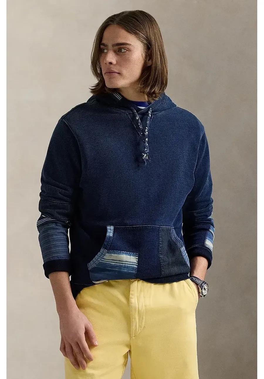 obrazek 1 Polo Ralph Lauren bluza bawełniana męska kolor niebieski z kapturem gładka 710958243