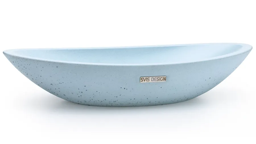 obrazek 1 Luksusowa umywalka 60 cm ORION BASIC – bardzo jasny kobaltowy, bez dekoru, bez lakieru
