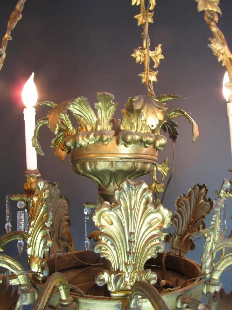 obrazek 7 Vintage - pozłacany żyrandol na 9 świateł