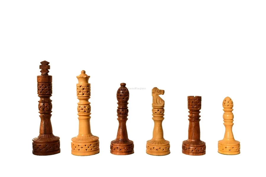 obrazek 6 Stylowe drewniane figury w kształcie wieży do gry w szachy - The Chess Empire