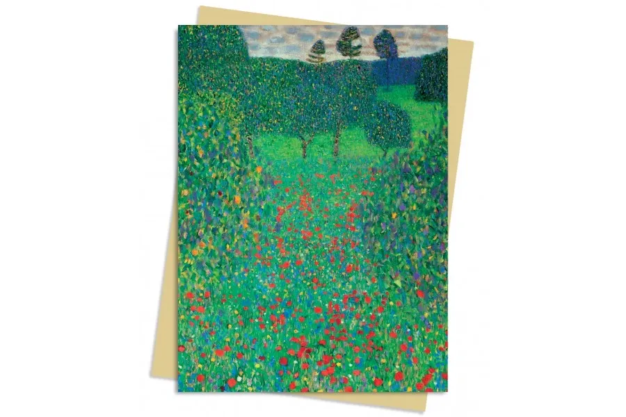 obrazek 1 Pakiet kartek na życzenia (Gustav Klimt: Pole maków) - Flame Tree Publishing