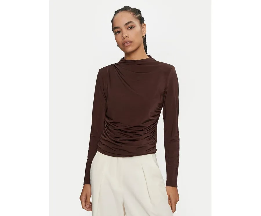 obrazek 1 ACCESS FASHION Bluzka 44-2035-310 Brązowy Slim Fit