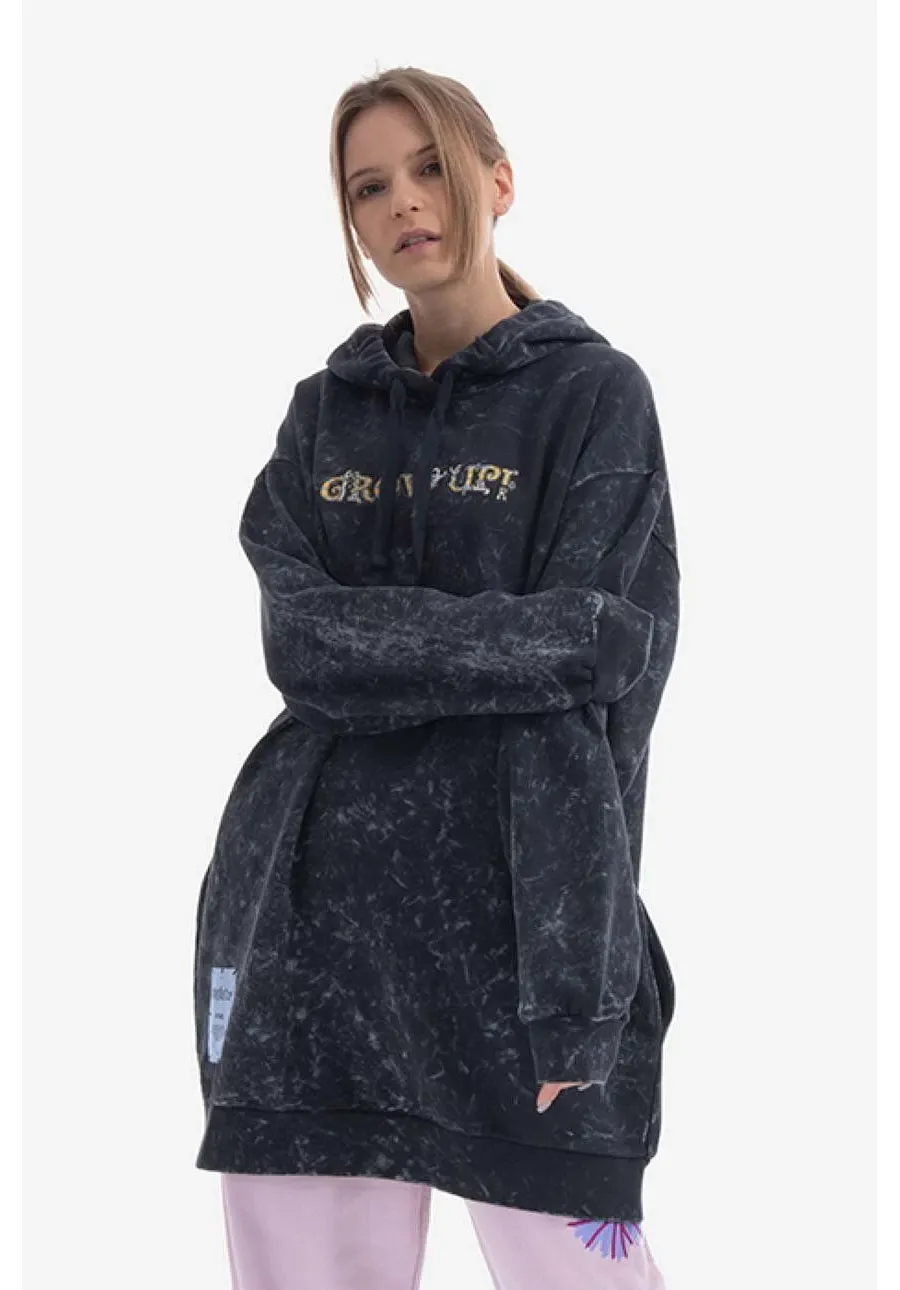 obrazek 1 MCQ bluza bawełniana Forest damska kolor czarny z kapturem z nadrukiem 677356RSJ641130-BLACK