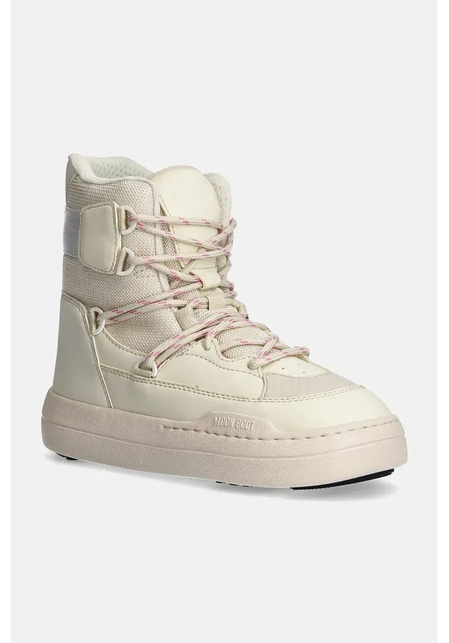 obrazek 1 Moon Boot botki MB PARK SNEAKER BOOT kolor beżowy na płaskim obcasie lekko ocieplone 80D2470060 L002