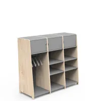 Zdjęcie Drewniana potrójna garderoba usamodzielniająca dziecko 120cm ASYMETRY - MONTESSORI - Mathy by Bols