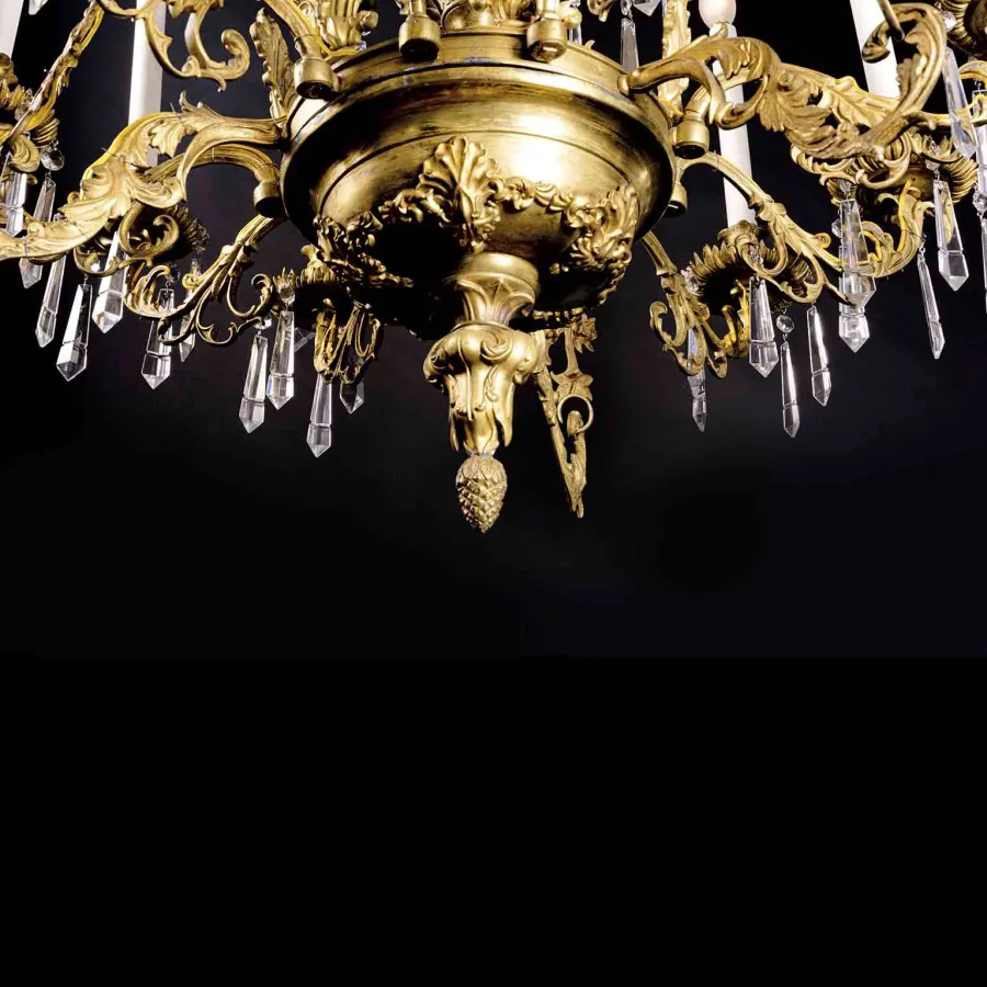 obrazek 5 Vintage - pozłacany żyrandol na 9 świateł