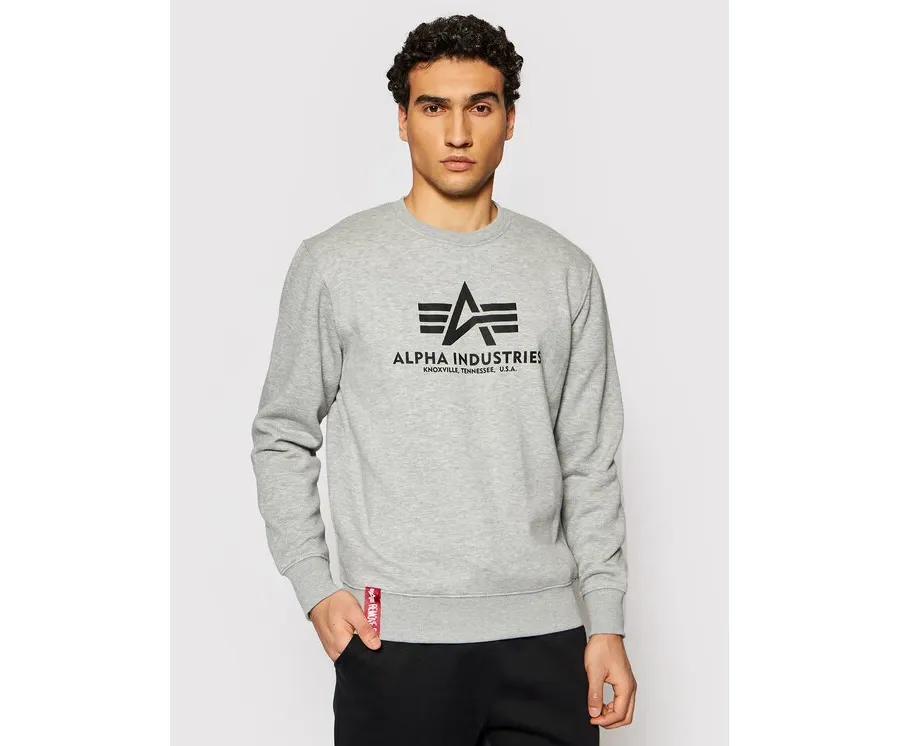 obrazek 1 Alpha Industries Bluza Basic Sweater 178302 Szary Regular Fit