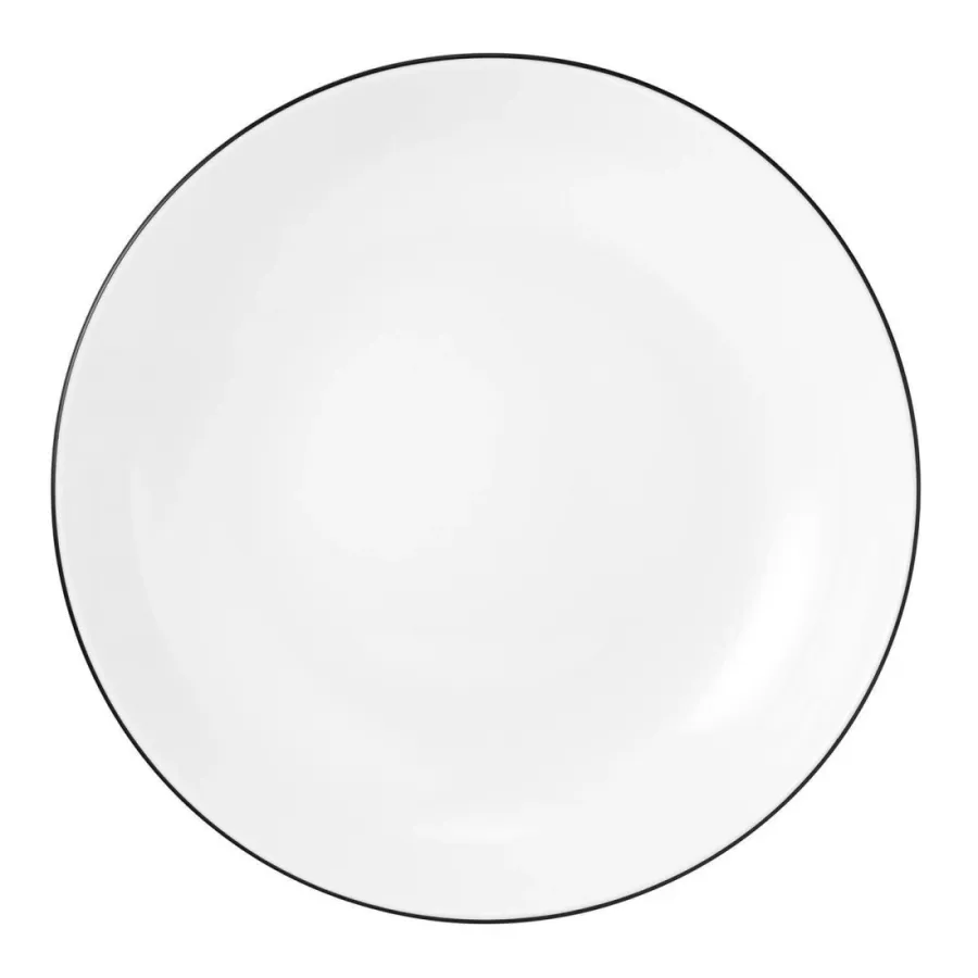 obrazek 2 Porcelanowy okrągły talerz do zupy 21 cm z czarną obwódką - Seltmann Weiden