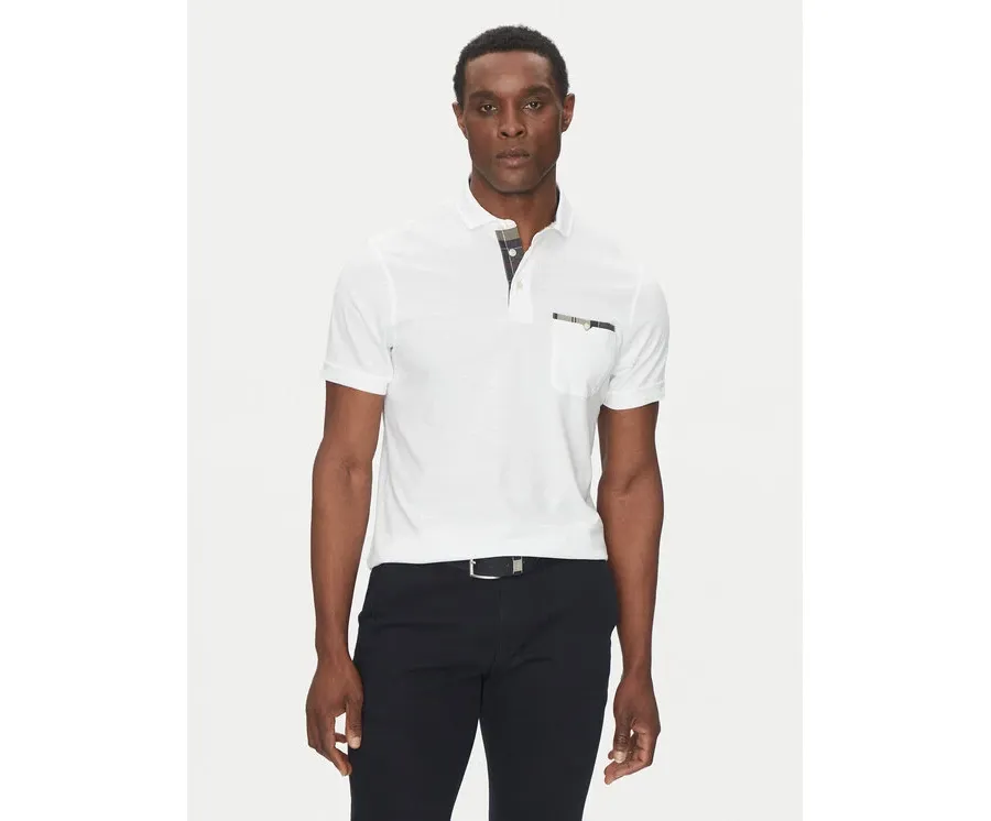 obrazek 1 Barbour Polo Corpatch MML1071WH11 Biały Tailored Fit