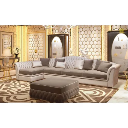 Zdjęcie Wyjątkowe włoskie meble - narożnik z pufą oraz dwudrzwiową szafą