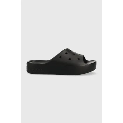 Zdjęcie Crocs klapki Classic Platform Slide damskie kolor czarny na platformie 208180