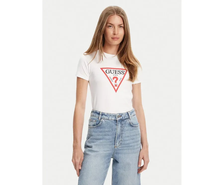 obrazek 1 Guess Jeans T-Shirt W4YI04 J1314 Biały Regular Fit