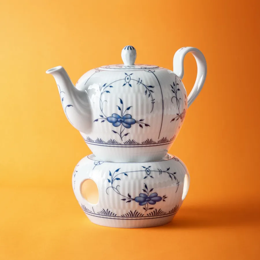obrazek 4 Porcelanowy podgrzewacz z Niemiec zdobiony motywem roślinnym - Tettau