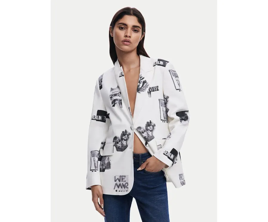 obrazek 1 Desigual Marynarka 25SWEW15 Biały Regular Fit