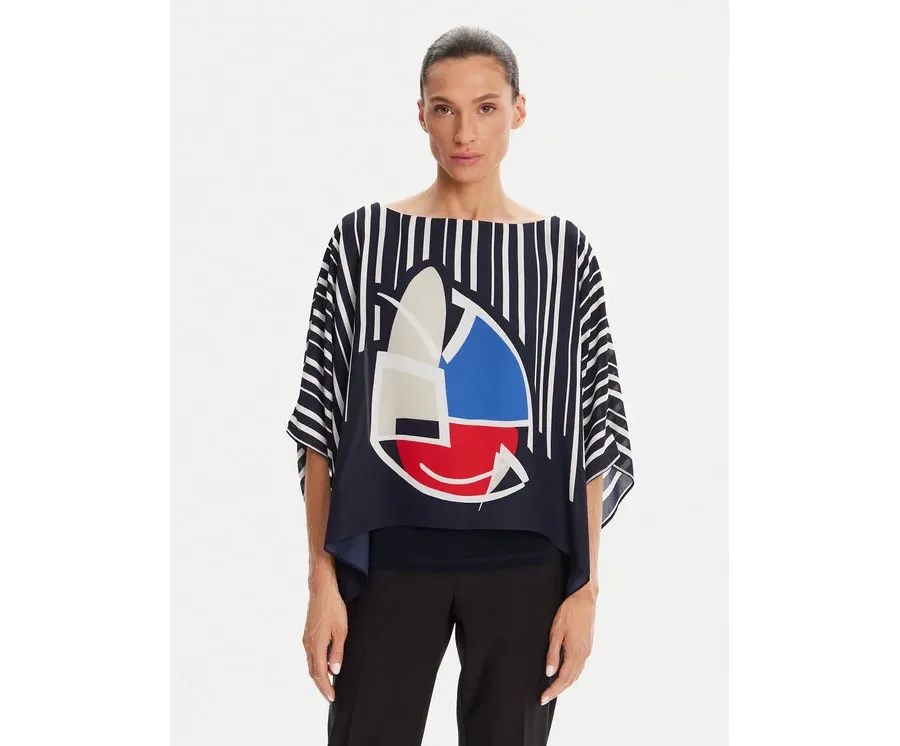 obrazek 1 Joseph Ribkoff Bluzka 251180 Granatowy Relaxed Fit