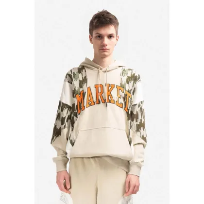 Zdjęcie Puma bluza bawełniana x Market męska kolor beżowy z kapturem wzorzysta 535083.64-KREMOWY