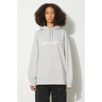 Zdjęcie Carhartt WIP bluza Hooded Carhartt damska kolor szary z kapturem z aplikacją I033648.2AXXX