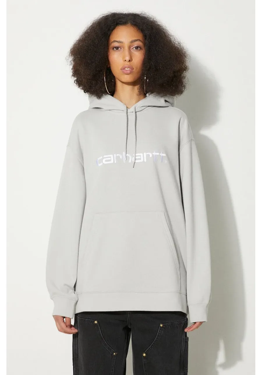 obrazek 1 Carhartt WIP bluza Hooded Carhartt damska kolor szary z kapturem z aplikacją I033648.2AXXX