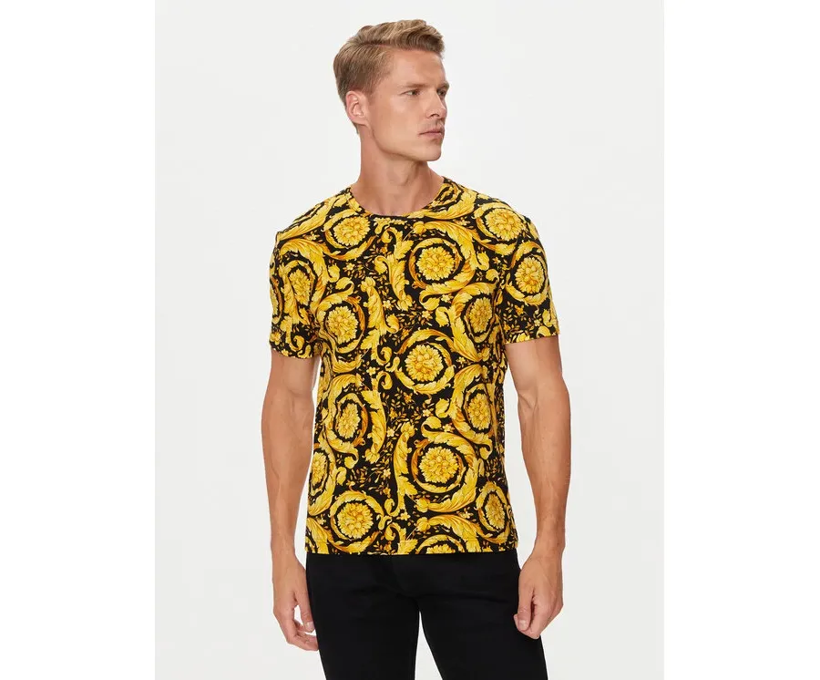 obrazek 1 Versace T-Shirt 1000959 1A11188 Żółty Regular Fit