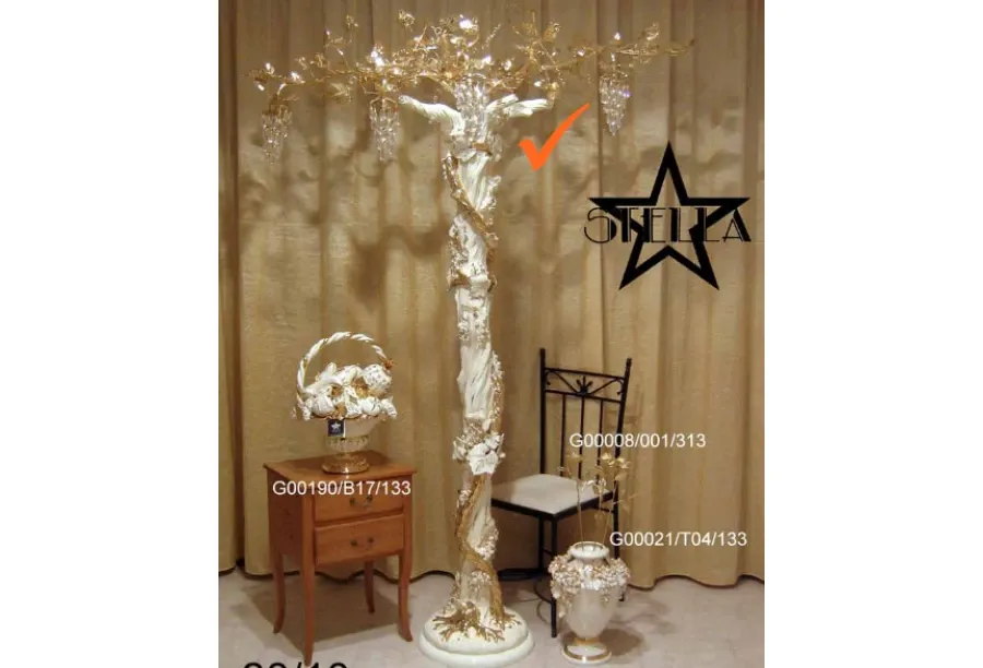 obrazek 1 Ekskluzywna ceramiczna lampa podłogowa złocony mosiądz