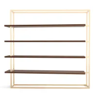 Picture Exclusive Portuguese large bookshelf with walnut shelves