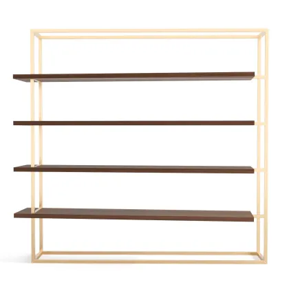Picture Exclusive Portuguese large bookshelf with walnut shelves
