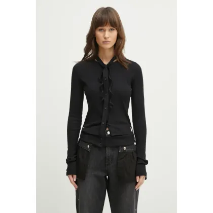 Zdjęcie Ottolinger kardigan Double Closure Rib Cardigan damskie kolor czarny lekki 104-600204-01