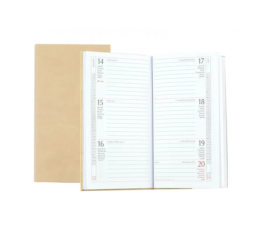 obrazek 6 Kieszonkowy planer + kalendarz 8x15 cm ze skóry ekologicznej