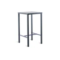 Picture A stylish high square table in graphite color made of iron