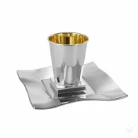 Picture Silver Conico kiddush cup with a sophisticated design - Zaramella Argenti