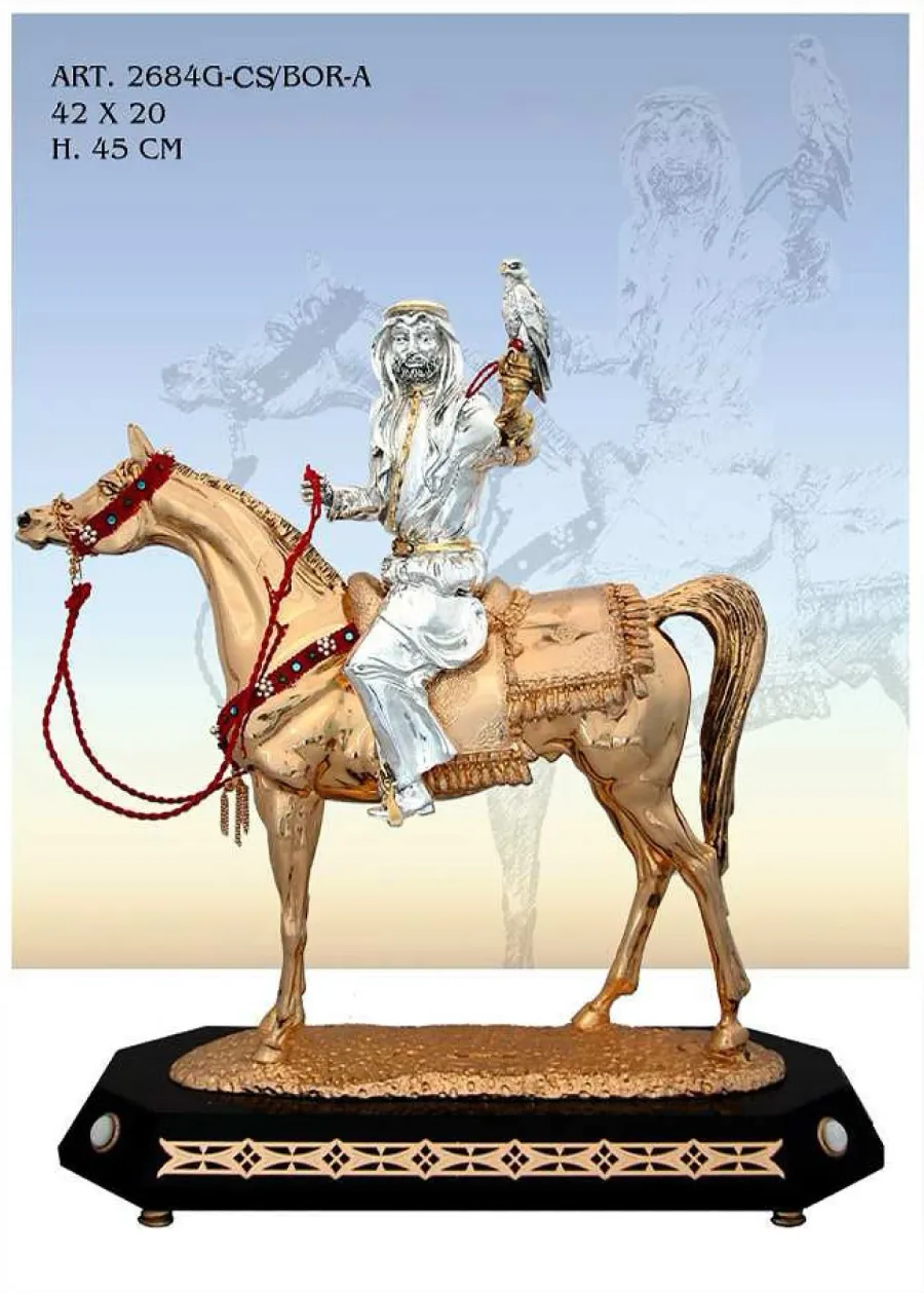picture 1 A beautiful figure of a rider on a horse with silver-plated elements