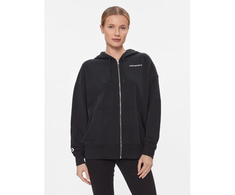 obrazek 1 Converse Bluza Os Wordmark Fz Hoodie 10024532-A08 Czarny Regular Fit