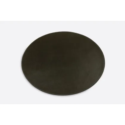 Picture Exclusive soft round table or desk pad made of the highest quality leather - for the office