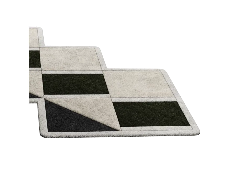 obrazek 2 Niepowtarzalny dywan retro o geometrycznym wzorze