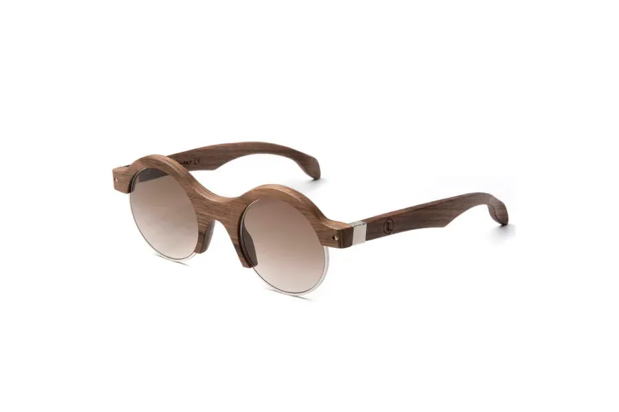 obrazek 2 Okrągłe okulary z ciemną, orzechową oprawą - Legno Light