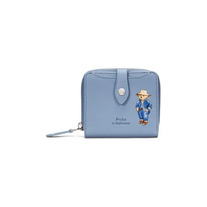 Zdjęcie Polo Ralph Lauren portfel skórzany damski kolor niebieski 427960635