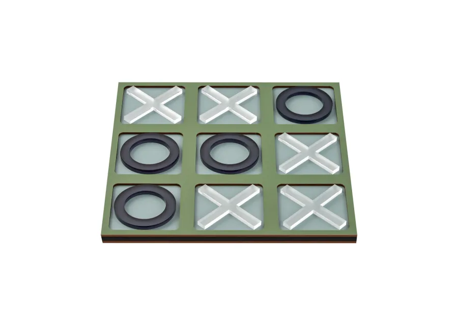 obrazek 2 Gra w kółko i krzyżyk 24x24xH1 cm z planszą w wyjątkowym kolorze liści eukaliptusa