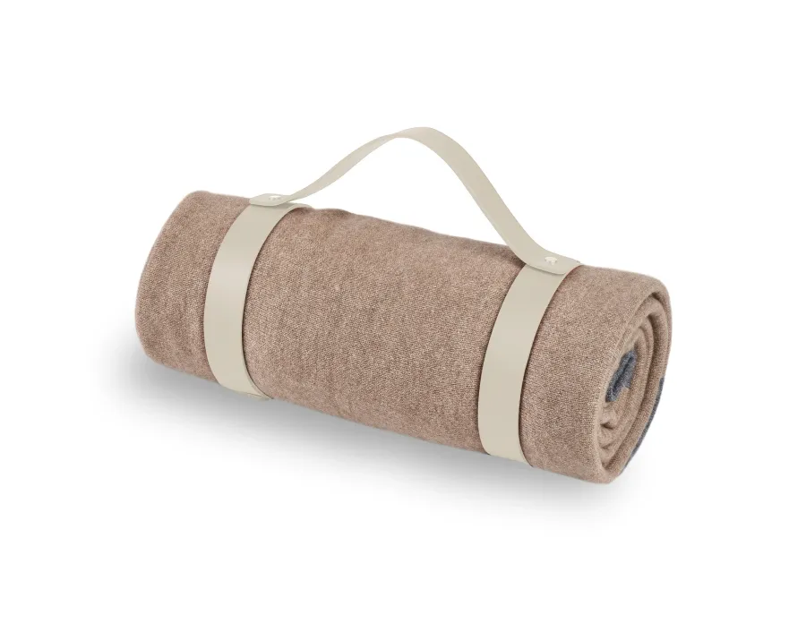 obrazek 1 Stylowy skórzany pas do koca w kolorze kremowym