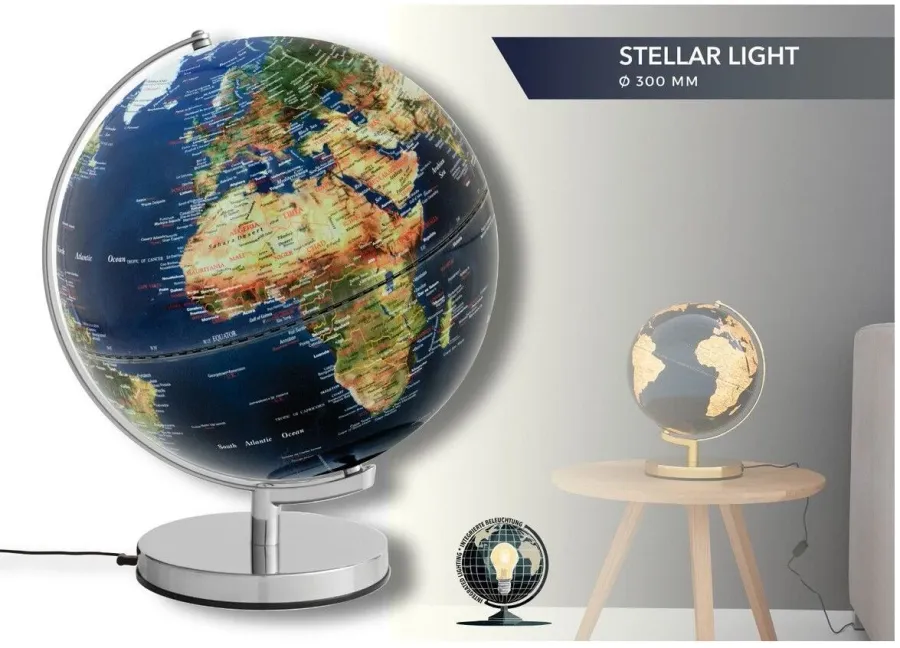 obrazek 5 Piękny podświetlany globus Stellar 30 cm