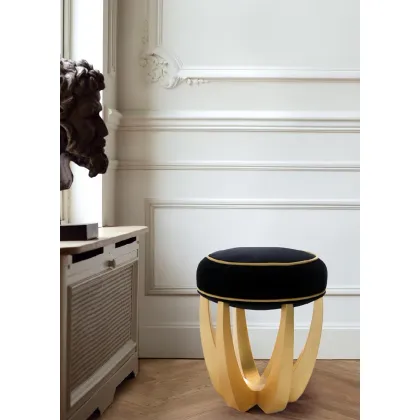 Picture Ottiu cotton velvet stool for luxurious interiors