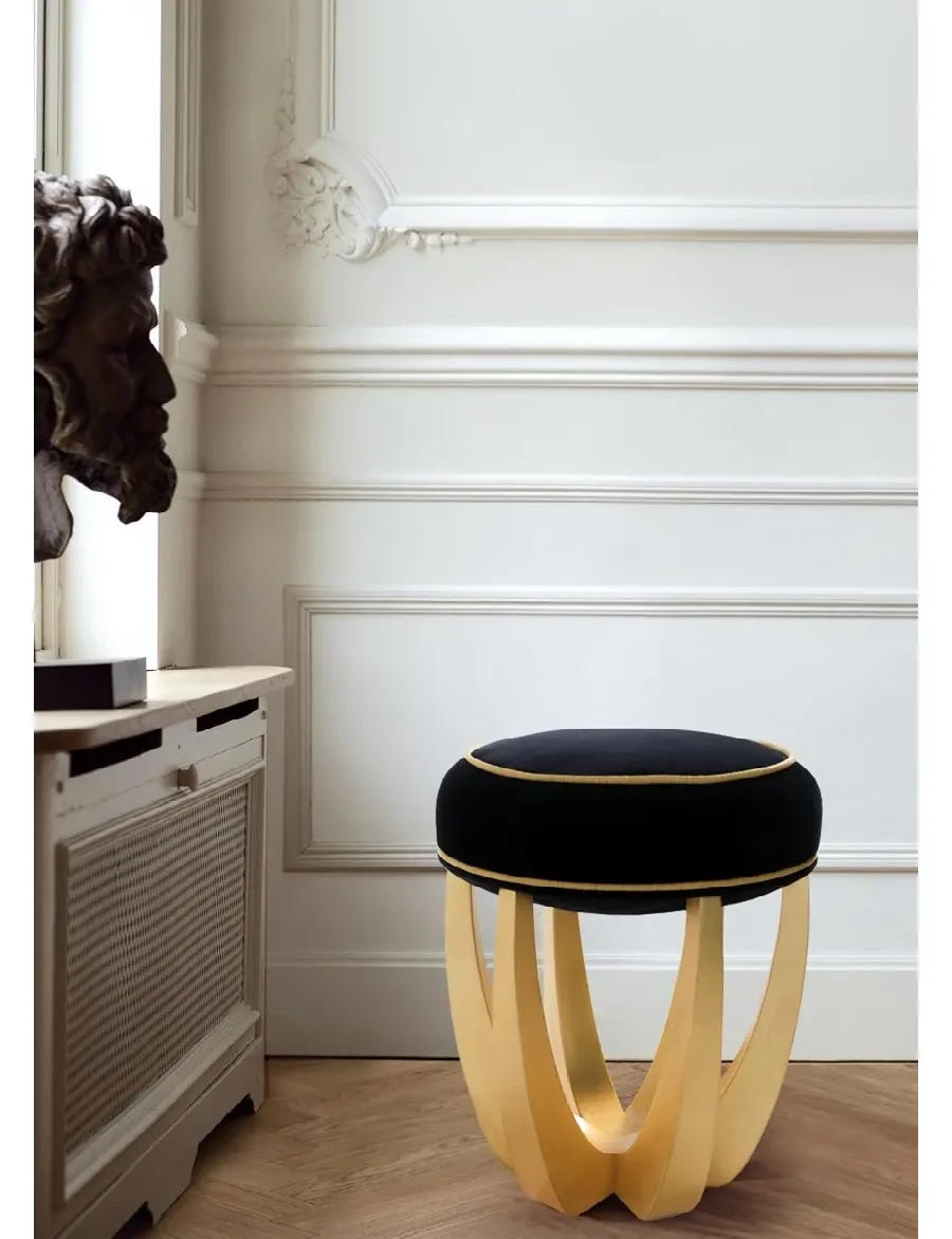 picture 1 Stool made of cotton velvet for luxurious Ottiu interiors