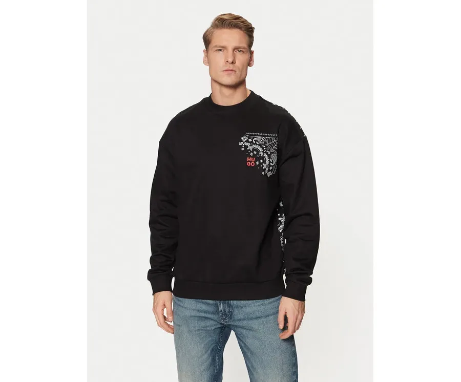 obrazek 1 HUGO Bluza Derumkek 50532094 Czarny Relaxed Fit
