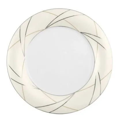 Zdjęcie Duży płaski okrągły 29-centymetrowy talerz z porcelany z Niemiec - Tettau