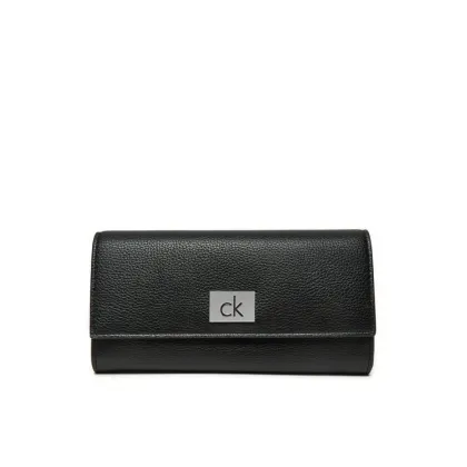 Zdjęcie Calvin Klein Duży Portfel Damski Ck Plaque Large Trifold K60K612839 Czarny