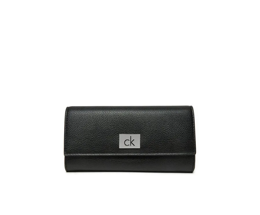 obrazek 1 Calvin Klein Duży Portfel Damski Ck Plaque Large Trifold K60K612839 Czarny